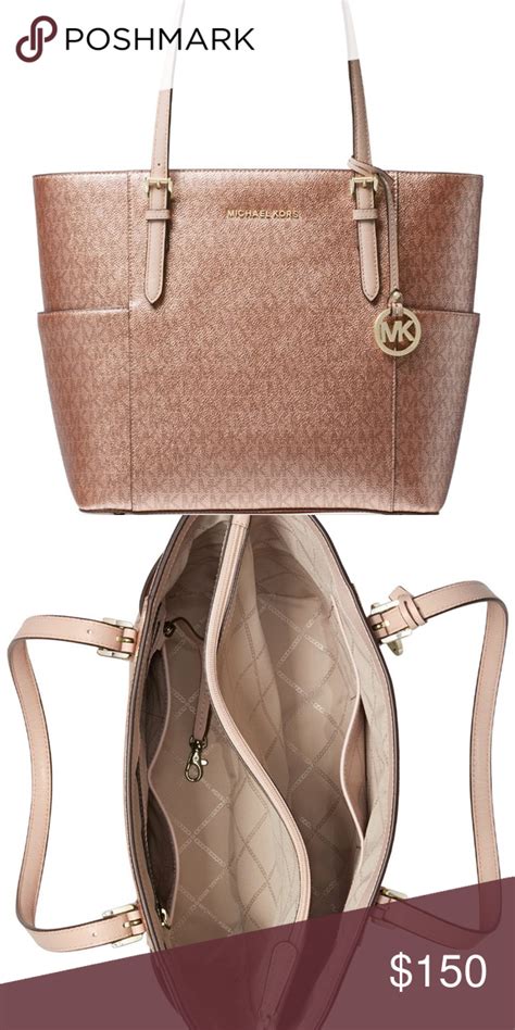 michael kors tote bag rose gold|Michael Kors gold crossbody bag.